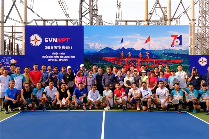 Giải pickleball PTC1 chào mừng ngày truyền thống ngành Điện lực Việt Nam: Nâng cao sức khỏe, thắt chặt đoàn kết